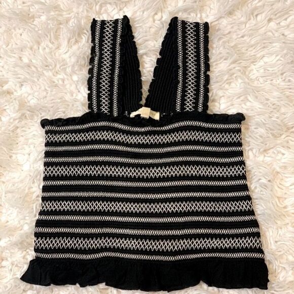 LA Hearts Black & White Crop Top Small - Picture 1 of 4